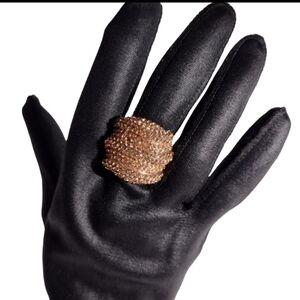 ROSE Gold Rhinestone Stretch Ring